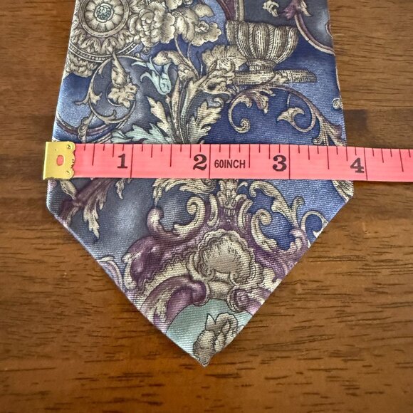 Lot Of 2 Vintage Etienne Aigner All Silk Neckties Floral Geometric Patterns USA - Picture 7 of 15